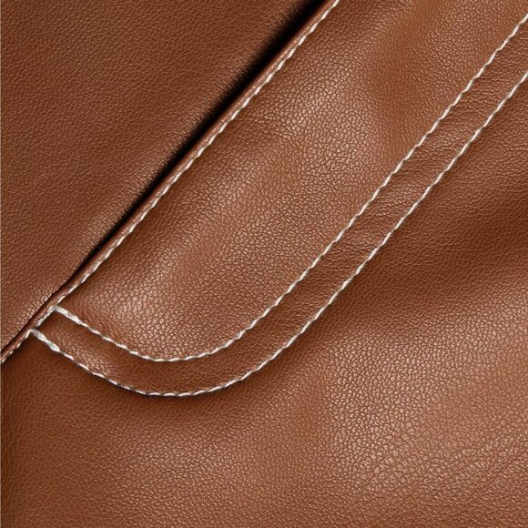 Staud Elliot Faux Leather Pants In Whiskey Brand New - Picture 4 of 4